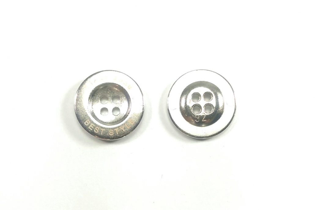 Metal Knopf 21mm Knöpfe 2 stück  Silber Glänzend