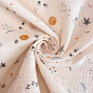 Musselin Stoff – Baumwolle mit Sterne