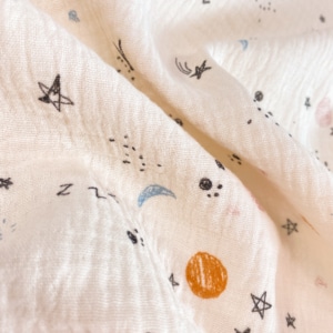 Musselin Stoff – Baumwolle mit Sterne