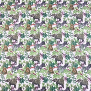 Musselin Stoff – Baumwolle mit Elefanten