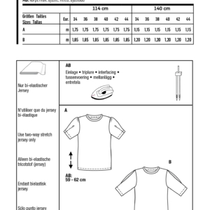 Burda Schnittmuster 6043 T-Shirts mit unterschiedlichen Ärmeln